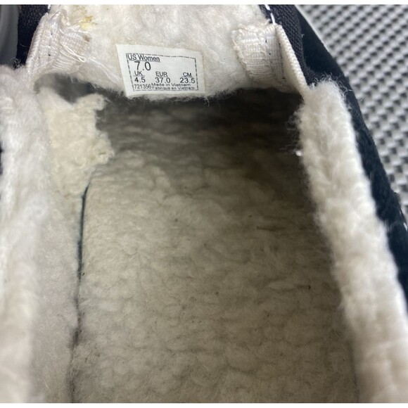 Vans Asher Slip On Shoes Womens Size 7 Black Suede Sherpa Lined Casual - Picture 14 of 14